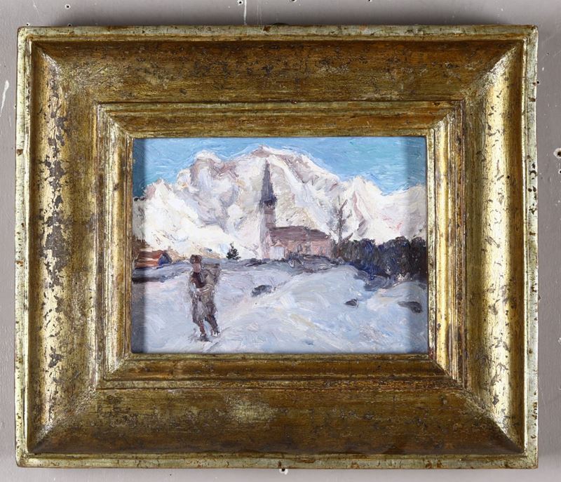 Anonimo del XX secolo Paesaggio montano  - Auction Paintings - Cambi Casa d'Aste