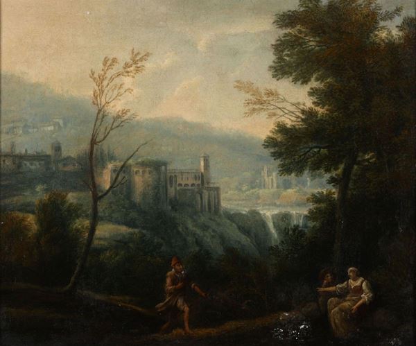 Scuola del XVIII secolo Paesaggio romano