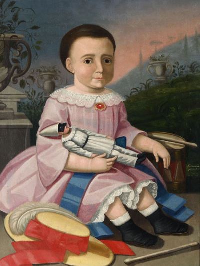 Anonimo del XX Secolobimba con Pulcinella