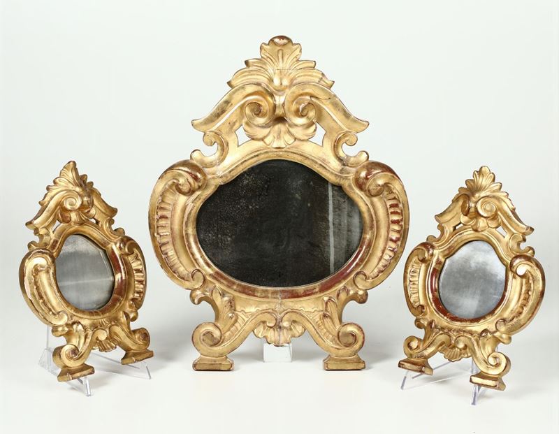 Lotto di cartaglorie in legno intagliato e dorato, XIX secolo  - Auction Ceramics and Antiquities - Cambi Casa d'Aste