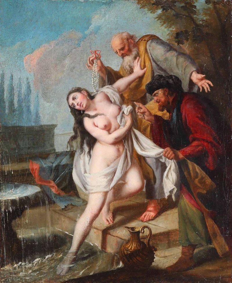 Scuola veneta del XVIII secolo Susanna e i vecchioni  - Auction Old Master Paintings - Cambi Casa d'Aste