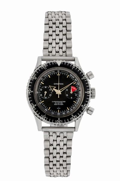 Croton, Chronomaster, Aviator, Sea Diver, Ref. 9870. Orologio da Polso, Cronografo, Impermeabile,...