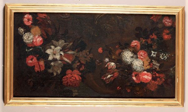 Artista fiammingo attivo a Roma nel XVII secolo Natura morta con fiori
