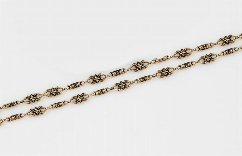 Enamel and gold chain  - Auction Fine Jewels - Cambi Casa d'Aste