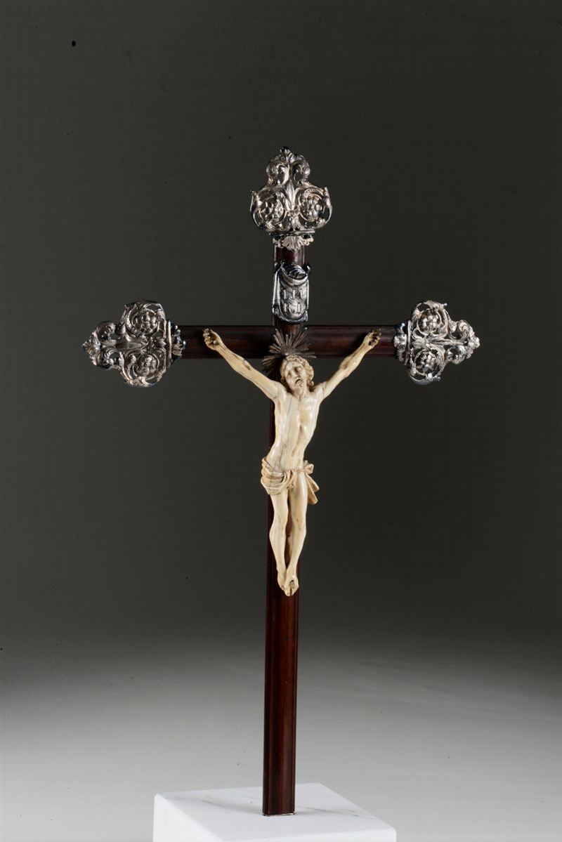 A silver meditation cross, Genoa, 1700s  - Auction Collectors' Silvers - II - Cambi Casa d'Aste