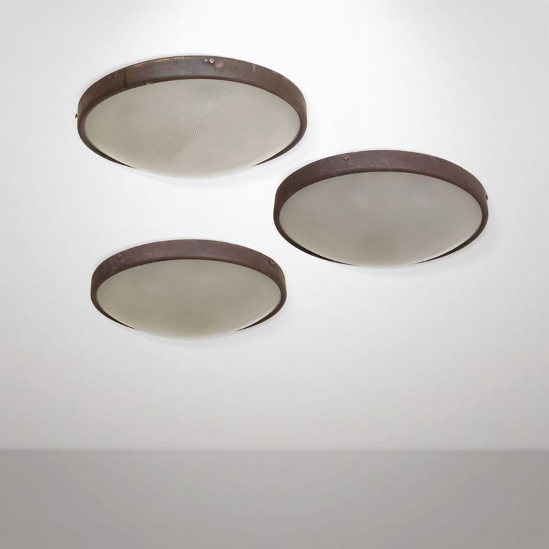 G. Sarfatti, three 3005/50 lamps, Arteluce, 1950s  - Auction Fine Design - Cambi Casa d'Aste