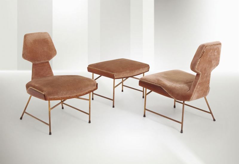 R. Zavanella, armchairs and ottoman, Italy, 1950s  - Auction Fine Design - Cambi Casa d'Aste