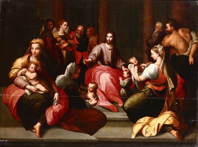 Jacob De Backer (1555-1585)lasciate che i Pargoli Vengano a Me
