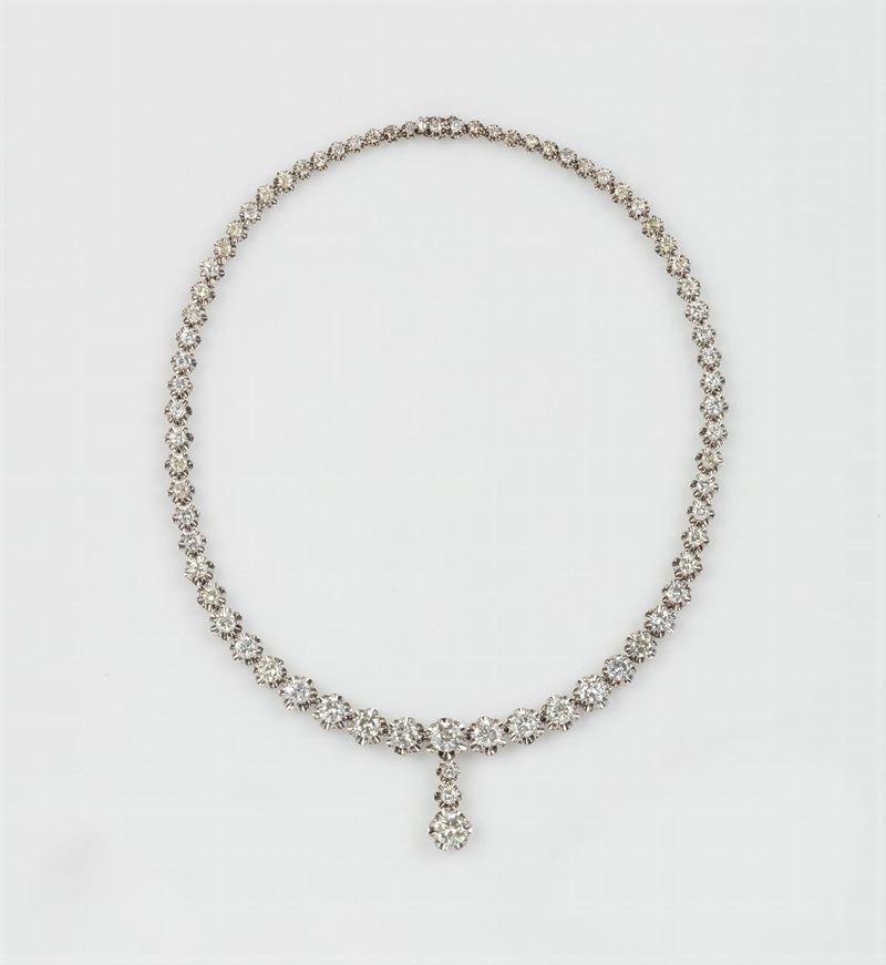 Diamond necklace with detachable diamond pendant  - Auction Fine Jewels - Cambi Casa d'Aste