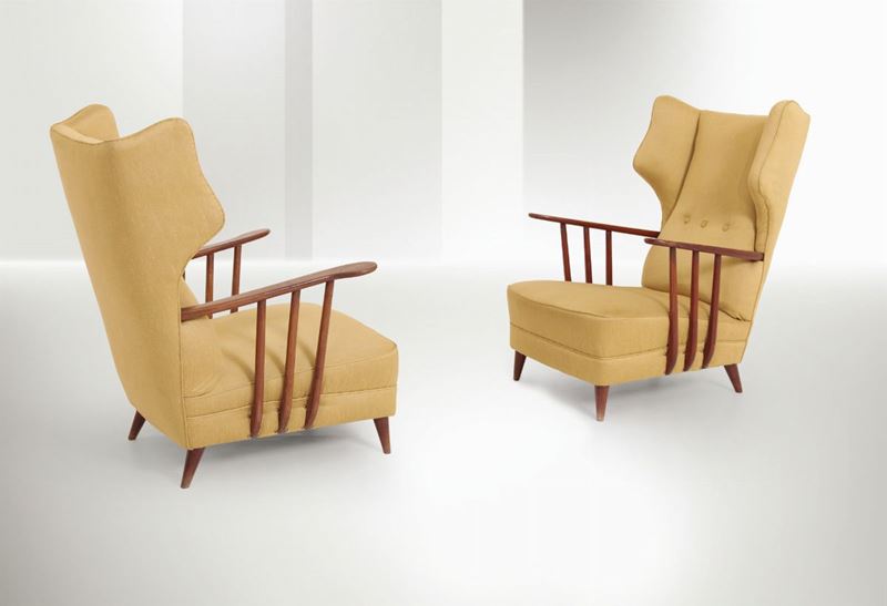 Ico Parisi, two armchairs, Italy, 1950 ca.  - Auction Fine Design - Cambi Casa d'Aste