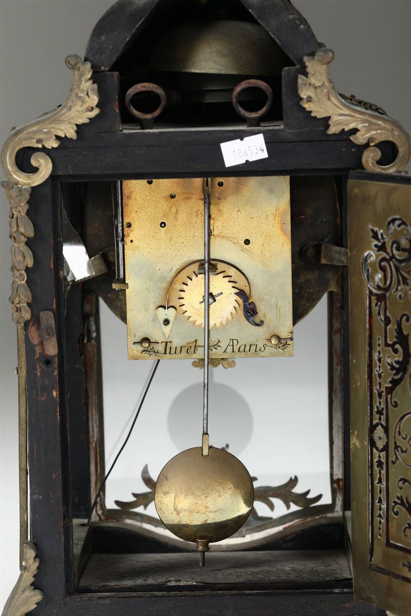 Pendola da Tavolo in Stile Boulle, Turet a Paris, XVIII Secolo