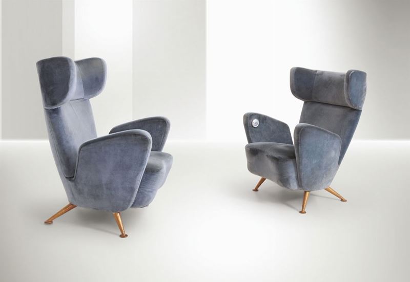 Gio Ponti/G. Minoletti, armchairs, Breda, 1950s  - Auction Fine Design - Cambi Casa d'Aste
