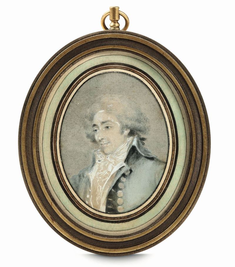 Miniatura raffigurante gentiluomo, XIX secolo  - Auction Fine Art - Cambi Casa d'Aste