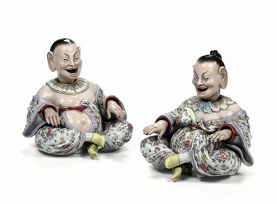 Coppia di Figure Meissen, 1860-1880 Modello di Johann Joachim Kaendler, 1757 Circa