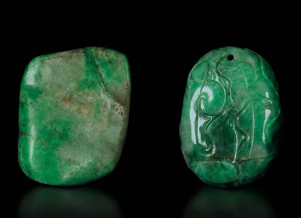 Two jade pendants, China, late 1800s