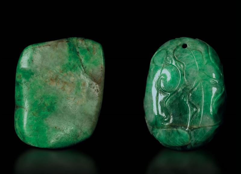 Two jade pendants, China, late 1800s  - Auction Fine Chinese Works of Art - Cambi Casa d'Aste