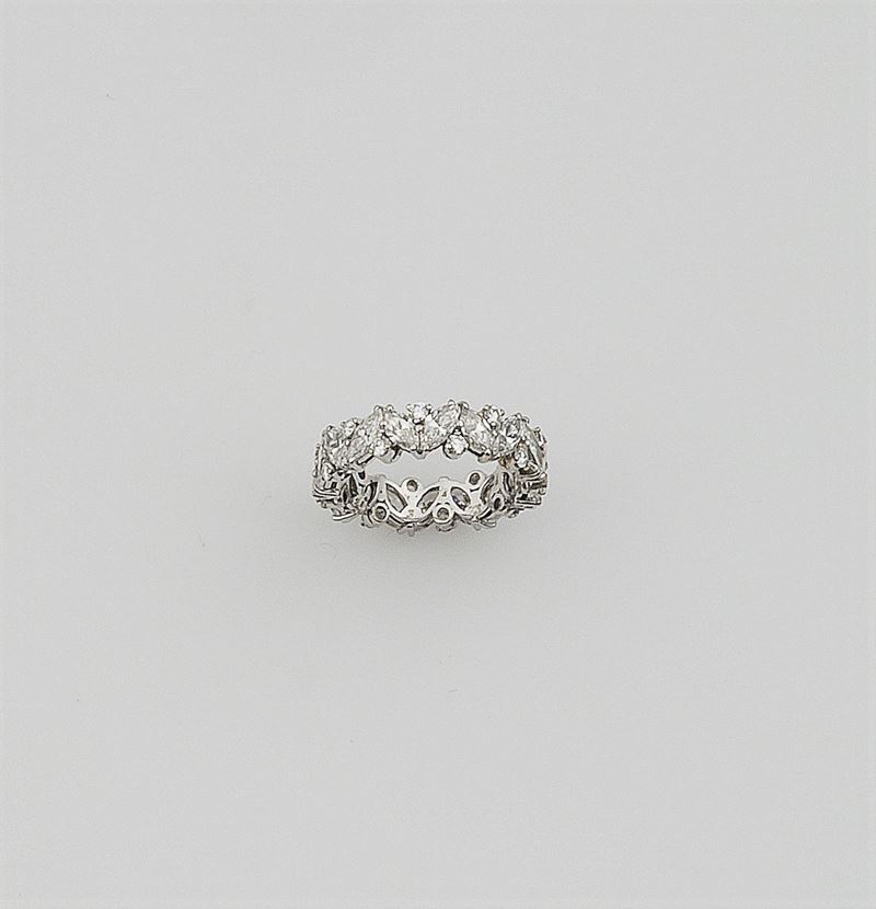 Anello con diamanti taglio a brillante e navette  - Asta Fine Jewels - Cambi Casa d'Aste