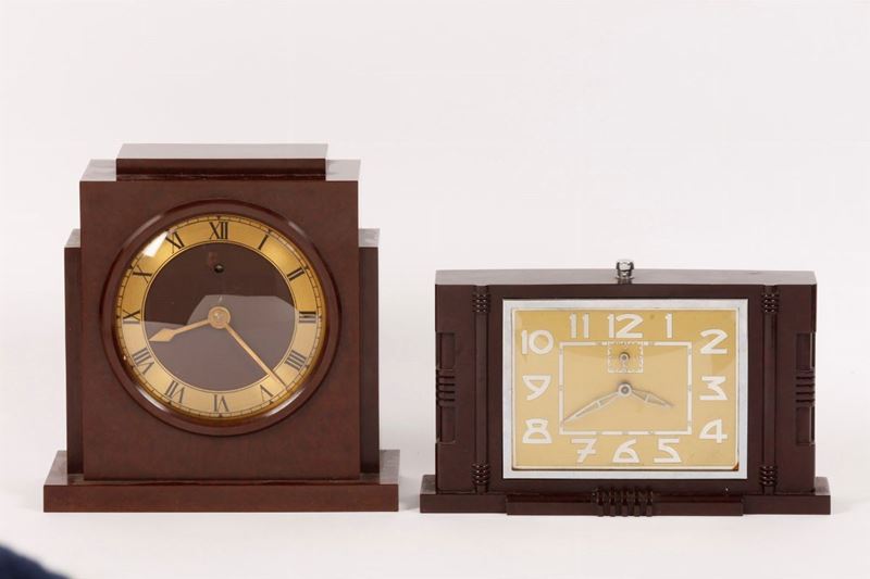  SET di 2 pendolette da scrivania. Realizzate nel 1950 circa  - Auction Watches and pocket watches - Cambi Casa d'Aste