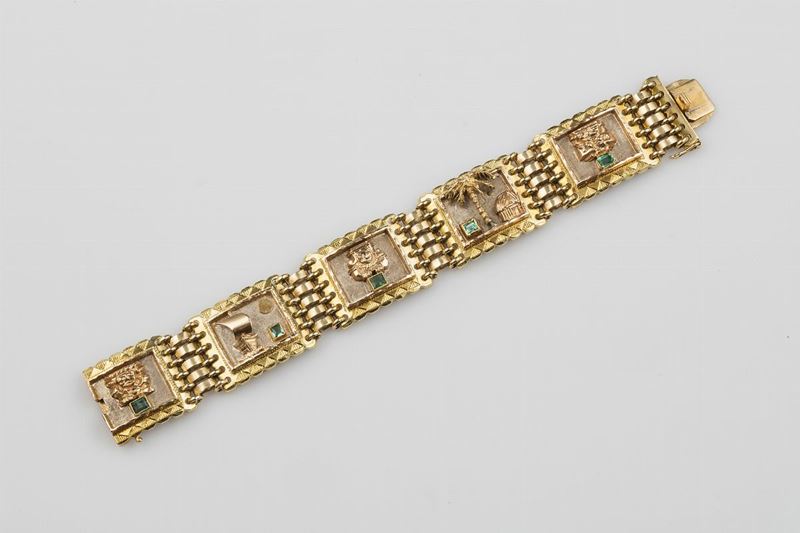 Emerald and gold bracelet  - Auction Jewels Timed Auction - Cambi Casa d'Aste
