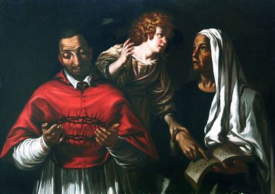 Antiveduto Grammatica (roma, 1569-1626)san Carlo Borromeo con Santa Francesca Romana