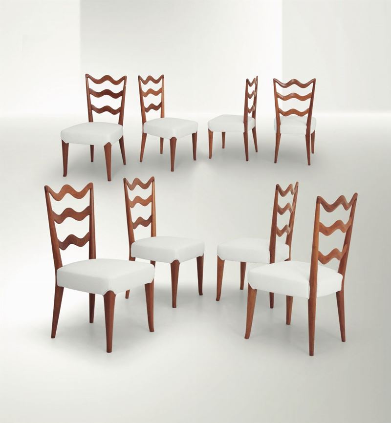 O. Borsani, eight 5417 chairs, Italy, 1941  - Auction Fine Design - Cambi Casa d'Aste