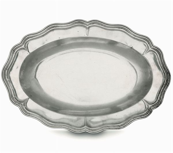 A silver tray, GB Borrani, Turin, early 1800s