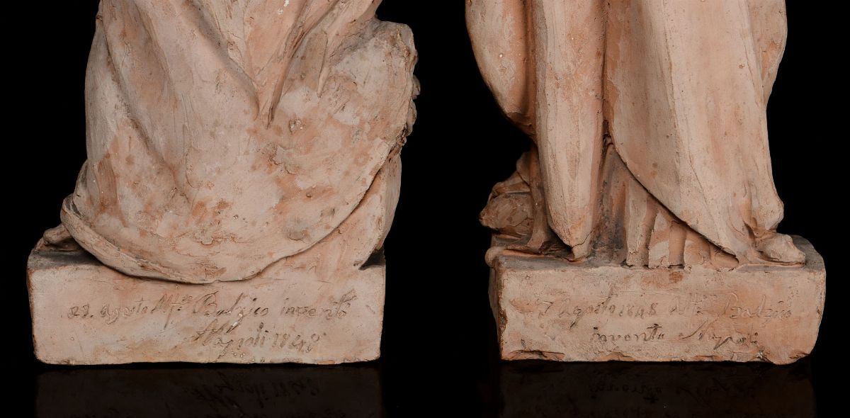 Gruppo di Bozzetti in Terracotta Raffiguranti i Quattro Evangelisti, Firmati Alfonso Balzico (cav...