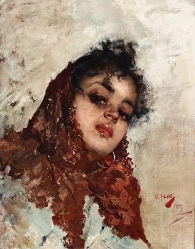 Vincenzo Irolli (1860-1949)ritratto di Fanciulla, 1887