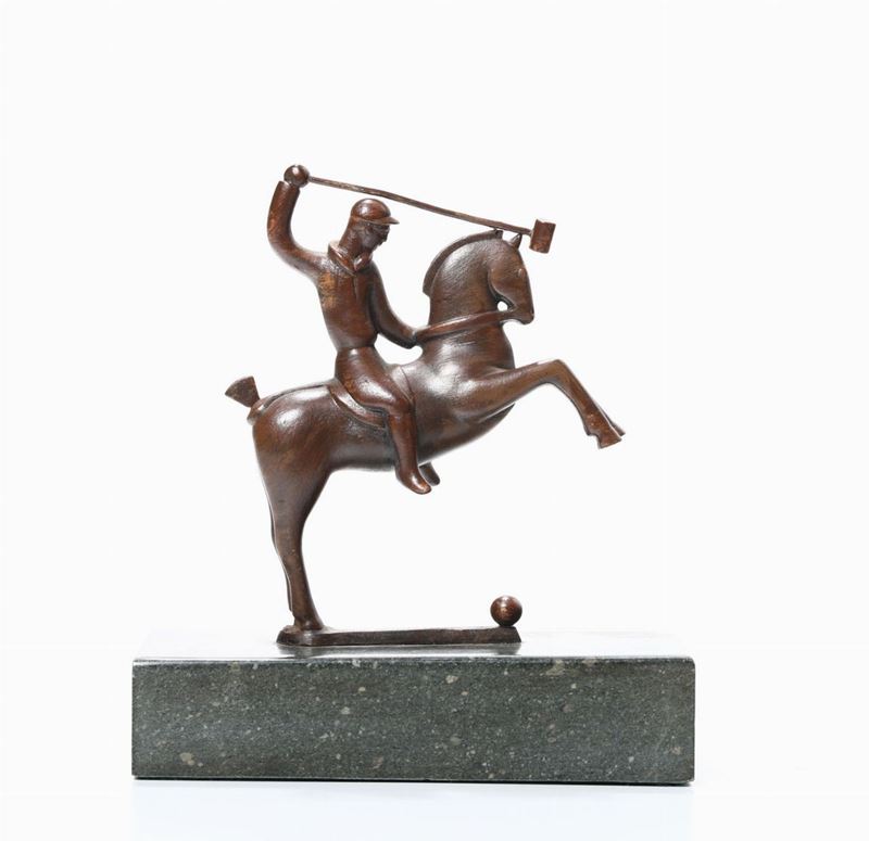 Anonimo, Francia, XX secolo Giocatore di polo  - Auction Rare and courious object from a roman collection | Time Auction - Cambi Casa d'Aste
