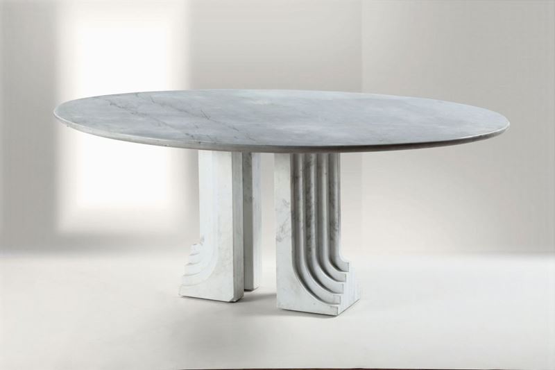 Grande tavolo in marmo di Carrara.  - Auction Design - Cambi Casa d'Aste