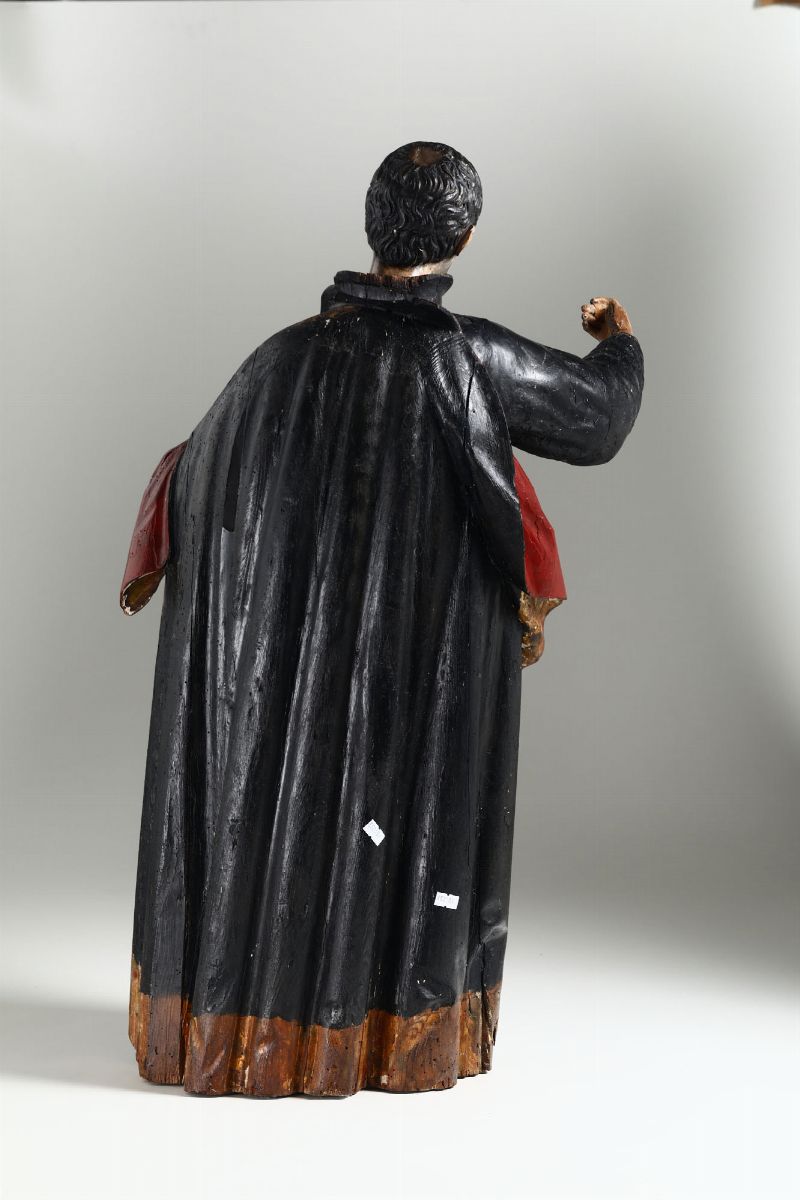 San Paolo, Scultura in Legno Policromo e Dorato. Spagna XVII Secolo