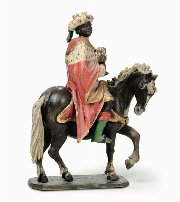 Re Mago su cavallo al trotto, Italia XVIII secolo