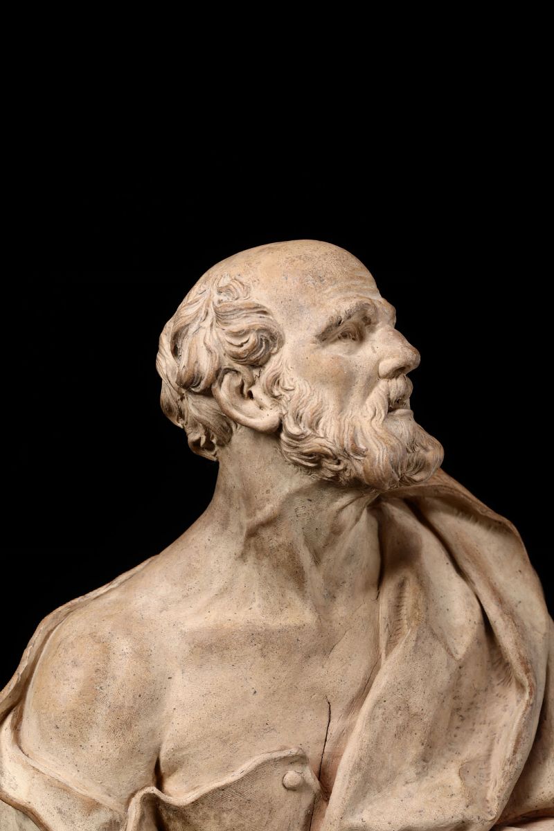 Busto di Raimondo Nonnato in Terracotta. Iacopo Antonio Ponsonelli (carrara 1654 - Genova 1735)