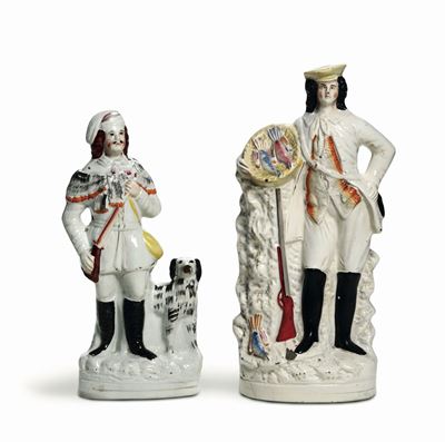 Due Grandi Figure Inghilterra, Staffordshire, Periodo Vittoriano, XIX Secolo