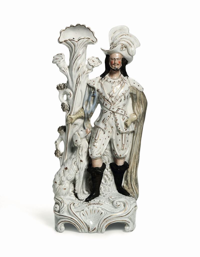 Grande figura “spill vase” Inghilterra, Staffordshire, periodo vittoriano, XIX secolo  - Auction Majolica and Porcelain - Cambi Casa d'Aste