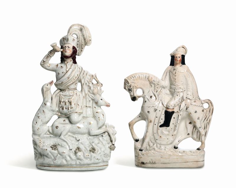 Due grandi figure Inghilterra, Staffordshire, periodo vittoriano, XIX secolo  - Asta Maioliche e Porcellane - Cambi Casa d'Aste