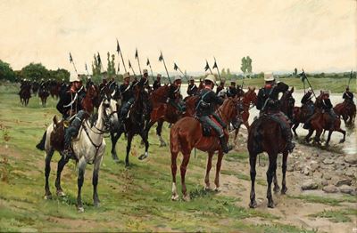 Ruggero Panerai (1862 - 1923)soldati a Cavallo