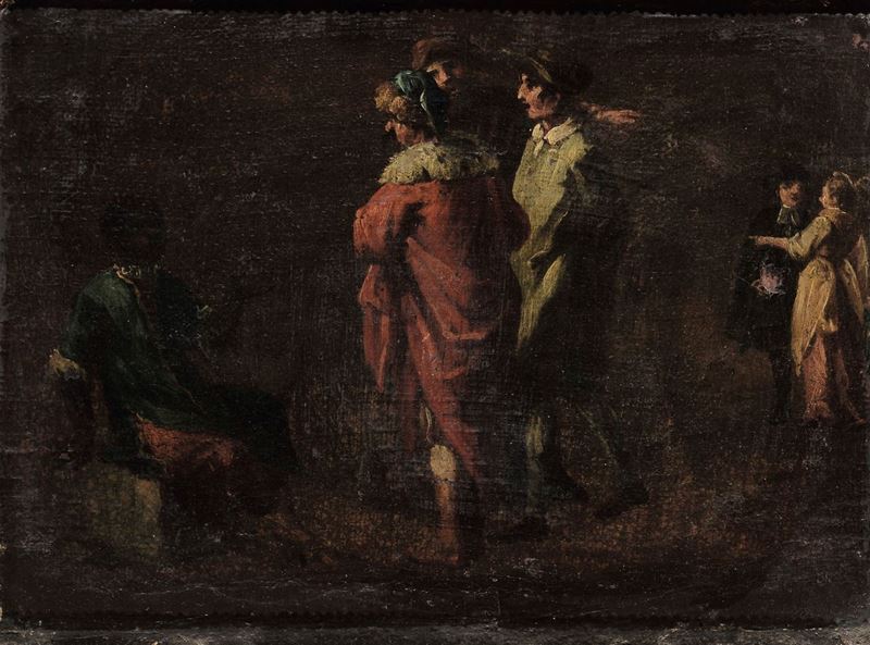 Scuola Italiana del XVIII secolo Scena con figure  - Auction Fine Art - Cambi Casa d'Aste