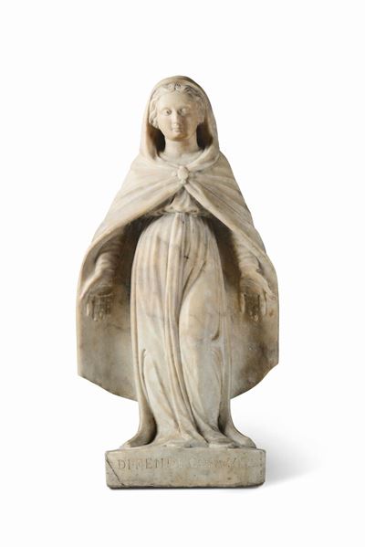 Madonna di Savona in Marmo. Scultore Genovese tra XVII-XVIII Secolo