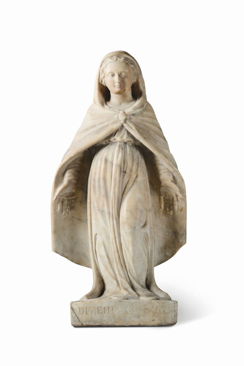 Madonna di Savona in marmo. Scultore genovese tra XVII-XVIII secolo  - Asta Fine Art - Cambi Casa d'Aste