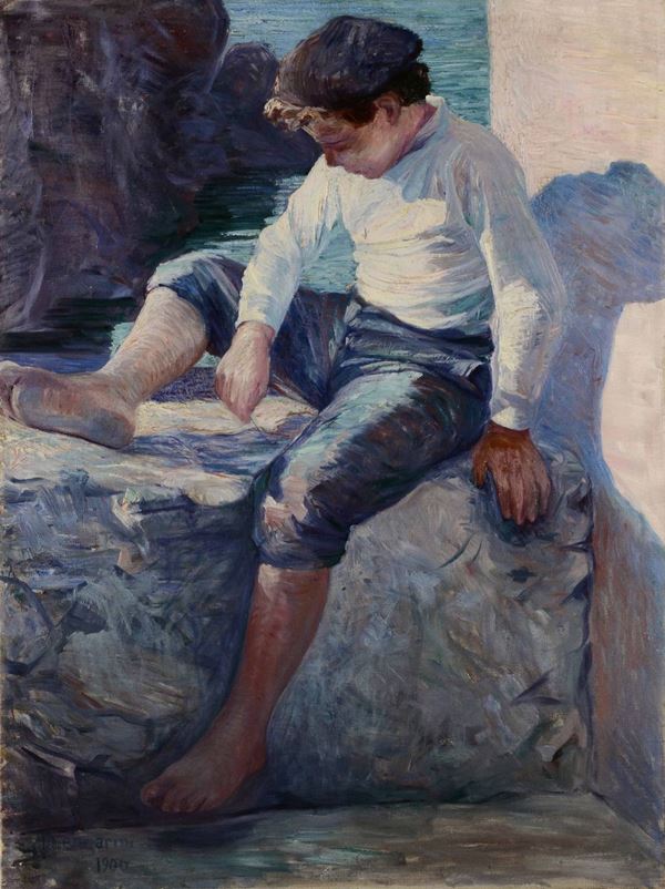 Pietro Mengarini (1869 - 1924) Ritratto di fanciullo, 1906