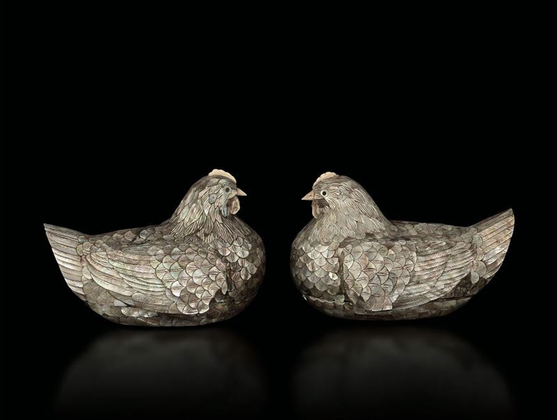 Two hens, China, 19th century  - Auction Fine Chinese Works of Art - Cambi Casa d'Aste