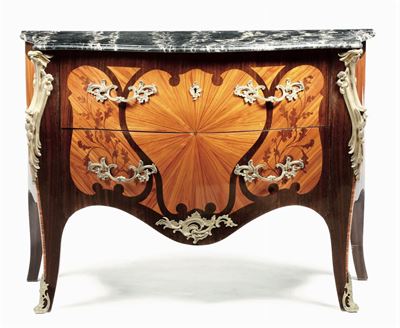 Coppia di Cassettoni con Specchiere in Stile Luigi XV Lastronati ed Intarsiati, Ducrot, Palermo, ...