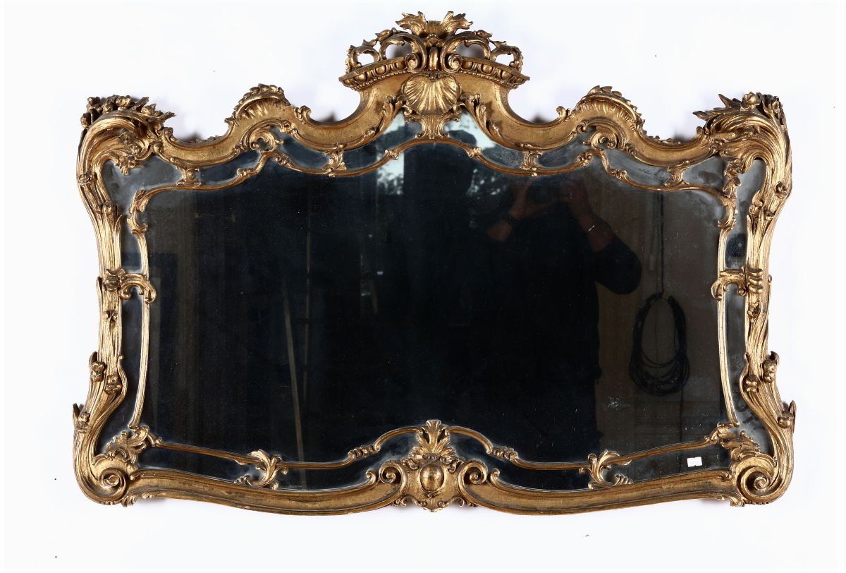 Coppia di Cassettoni con Specchiere in Stile Luigi XV Lastronati ed Intarsiati, Ducrot, Palermo, ...
