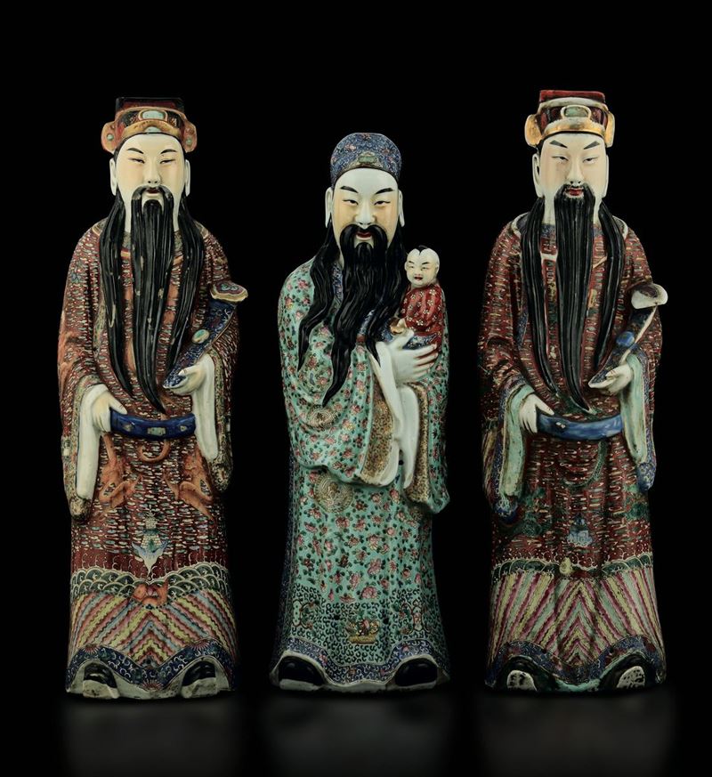 Three porcelain sculptures, China, 1800s  - Auction Fine Chinese Works of Art - Cambi Casa d'Aste