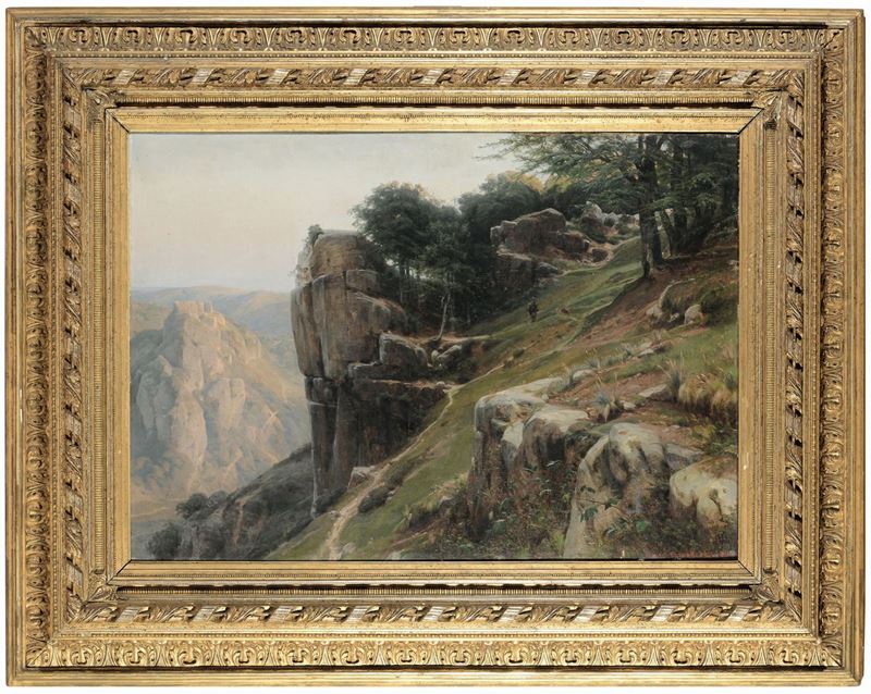 Eugen Bracht (1842-1921) Paesaggio montano, 1875  - Auction Fine Art - Cambi Casa d'Aste