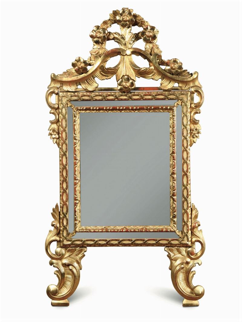 Specchiera in legno intagliato e dorato, XIX secolo  - Auction Fine Art - Cambi Casa d'Aste