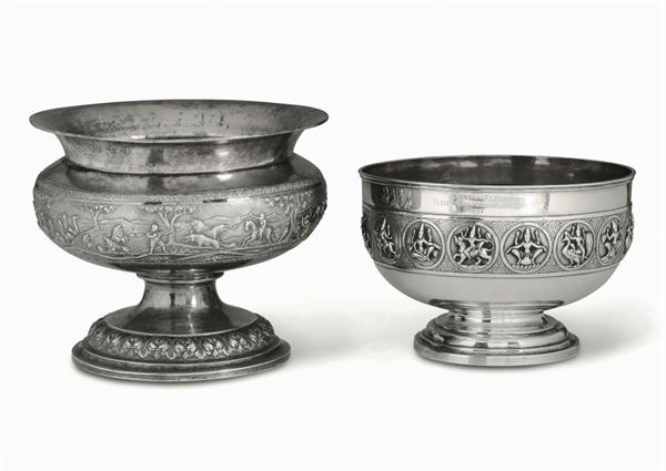 Due vasi in argento, Thailandia XX secolo