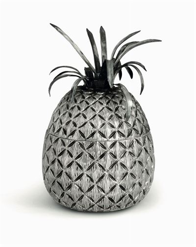 Porta Ghiaccio a Foggia di Ananas in Argento, Argenteria Milanese del XX Secolo
