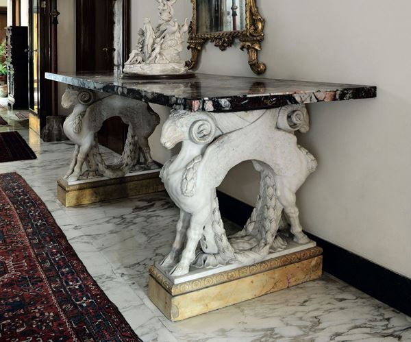 A marble table, Franzoni (attr.), Rome, 17-18th century